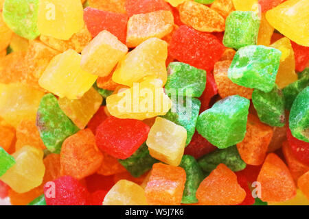 Colorata frutta candita sfondo, texture, primo piano Foto Stock