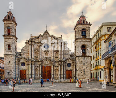 L'Avana, Cuba, luglio 2019, la Catedral de San Cristobal Situato in Plaza de la Catedral Foto Stock