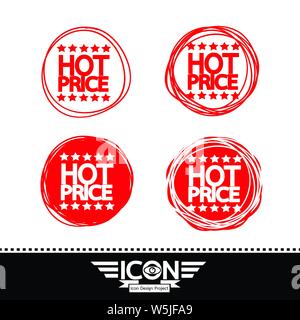 Hot Icona di prezzo Illustrazione Vettoriale