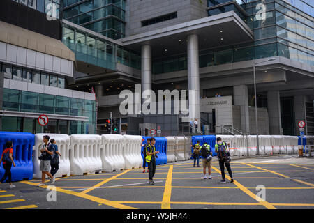 Hong Kong- 28 Luglio 2019: Hong Kong protesta pubblica anti-diritto di estradizione in Isola di Hong Kong. Foto Stock