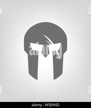 Casco spartano con cicatrice Illustrazione Vettoriale