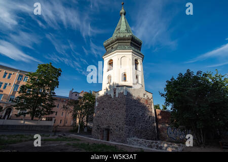 Vyborg, Russia, luglio 03, 2019: il municipio medievale torre Foto Stock