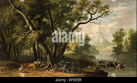 Dirck Dalens III - paesaggio di montagna con i pastori. Foto Stock