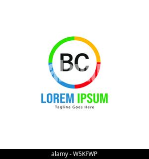 BC Lettera Logo Design. Moderno creativo BC lettere icona design illustrazione Illustrazione Vettoriale