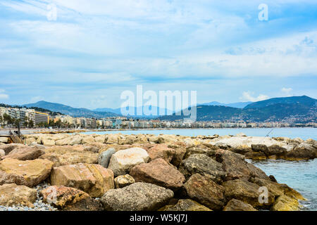 La vista panoramica della città di Nizza in Francia, Costa Azzurra, Provenza, Côte Azzurra Foto Stock