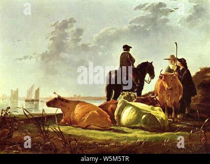 Cuyp, Aelbert - contadini e bestiame mediante il Fiume Merwede. Foto Stock