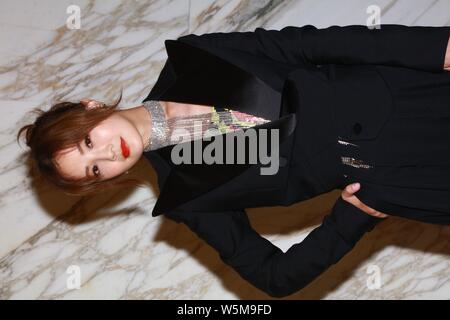 Hong Kong cantante e attrice Charlene Choi di Hong Kong duo pop gemelli partecipa ad un evento di marca a Hong Kong, Cina, 24 aprile 2019. Foto Stock