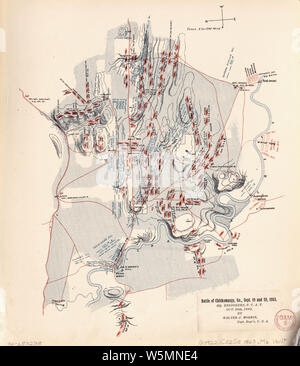 La guerra civile mappe 0125 Battaglia di Chickamauga Ga Sept 19 e 20 1863 ricostruire e riparare Foto Stock