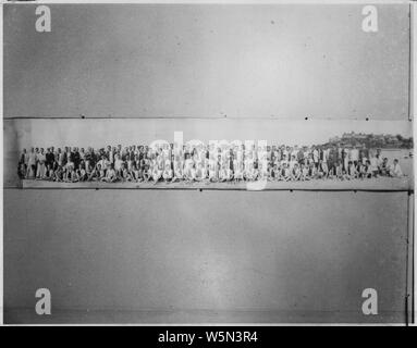 Roosevelt con classe di Harvard di 1904, foto di gruppo in spiaggia Nantasket, Massachusetts Foto Stock