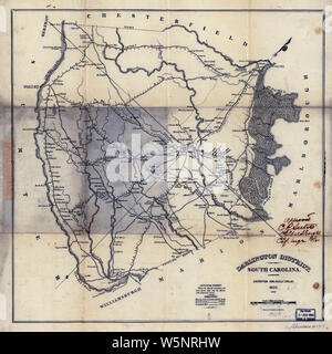 La guerra civile mappe 0339 Quartiere Darlington Carolina del Sud migliorata per mulini' Atlas 1820 enga da H S Tanner assistenti ricostruire e riparare Foto Stock