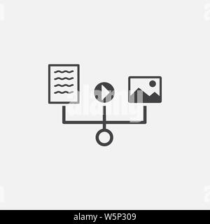 Icona glifo di gestione dei contenuti. Design in stile monocromatico elemento semplice. Icona di gestione dei contenuti in colore nero per il Web e i dispositivi mobili. Gestione dei progetti Foto Stock