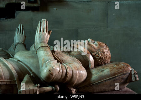 Lucy Cappella dettaglio, la chiesetta di San Leonardo, Charlecote Warwickshire, Inghilterra, Regno Unito Foto Stock