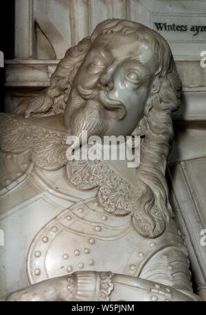 Lucy Cappella dettaglio, la chiesetta di San Leonardo, Charlecote Warwickshire, Inghilterra, Regno Unito Foto Stock