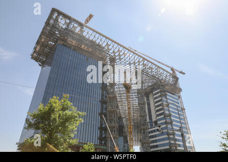 Il Songjiang sviluppo, una zona commerciale progettato da Rafael Vinoly, è in costruzione nel Quartiere Songjiang, Shanghai, Cina, 24 maggio 2019. T Foto Stock