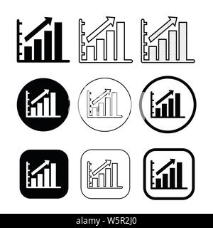 Semplice insieme di diagramma e icona grafico Illustrazione Vettoriale
