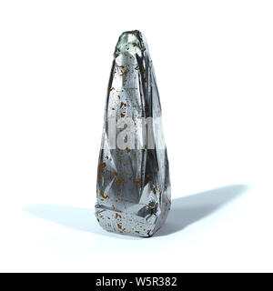 Monolite in acciaio, forma astratta, sci-fi oggetto isolato su sfondo bianco Foto Stock