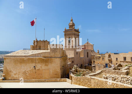 La Cittadella a Victoria è una città fortificata di San Giovanni il bastione all'interno della cittadella di Malta. Isola di Gozo. UNESCO - Sito Patrimonio dell'umanità. Foto Stock