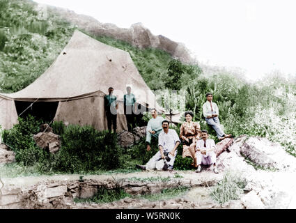 Il Mahatma Gandhi dr Hermann Kallenbach e Devdas Gandhi Sud Africa 1910 Foto Stock