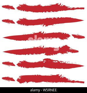 Unico grungy / a trama orizzontale elemento di design. Set di varie versioni Illustrazione Vettoriale