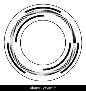 Cerchi casuale con linee tratteggiate, casualità, concetto circolare Illustrazione Vettoriale