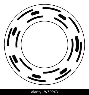 Cerchi casuale con linee tratteggiate, casualità, concetto circolare Illustrazione Vettoriale