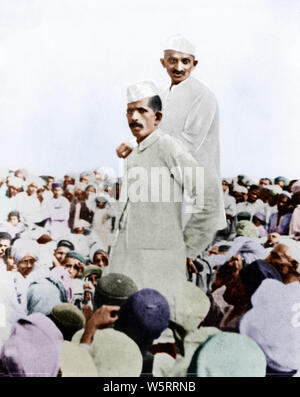 Mahatma Gandhi incontro contro la legge di Rowlatt Shimla Himachal Pradesh India Asia Maggio 1921 immagine vecchia annata 1900s Foto Stock