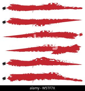 Unico grungy / a trama orizzontale elemento di design. Set di varie versioni Illustrazione Vettoriale