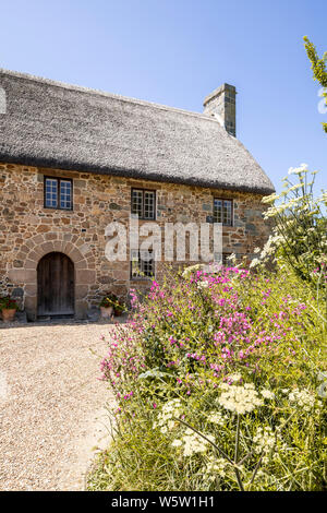 Isola di tipica architettura - Les Caches vecchia fattoria risalente al XV secolo, Les Villets, Guernsey, Isole del Canale della Manica UK Foto Stock