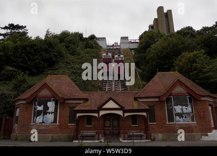 Abbandonato Folkestone funicolare in Leas nel Kent Foto Stock