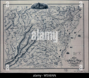 La guerra civile 0946 mappe mappa della sede di guerra in Virginia ricostruire e riparare Foto Stock