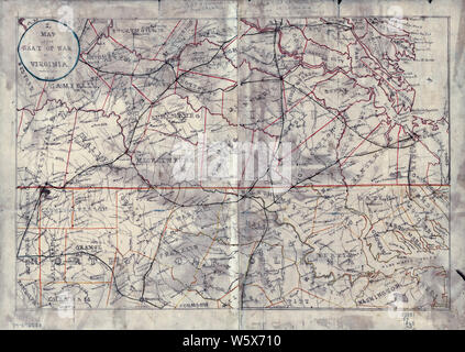 La guerra civile mappe 0949 Mappa della sede di guerra in Virginia ricostruire e riparare Foto Stock