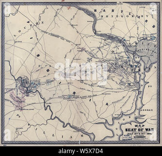 La guerra civile 0952 mappe mappa della sede di guerra che mostra le battaglie del luglio XVIII XXI 1861 ricostruire e riparare Foto Stock