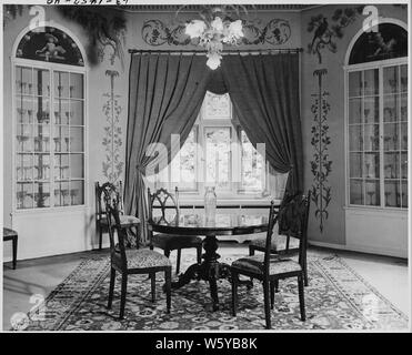 Questa è la sala da pranzo privata per essere utilizzato dal Presidente Harry Truman quando frequenta la Conferenza di Potsdam presso il Palazzo Cecilienhof a Potsdam, Germania. Foto Stock