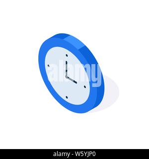 Guarda isometrica icona piatta. 3d cronometro temporizzatore isolati su sfondo bianco. Vettore Illustrazione Vettoriale