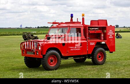 Shuttleworth emergenza servizio antincendio Land Rover "30AG47' Foto Stock