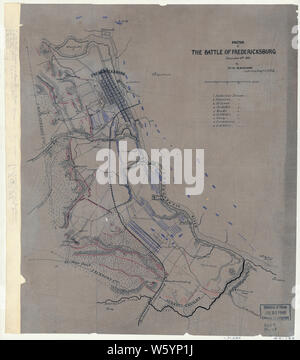 La guerra civile mappe 1636 schizzo della battaglia di Fredericksburg Dezember ie 13 dicembre 1862 ricostruire e riparare Foto Stock