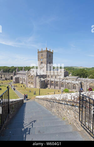 St Davids Cathedral, Pembrokeshire, Wales, Regno Unito Foto Stock