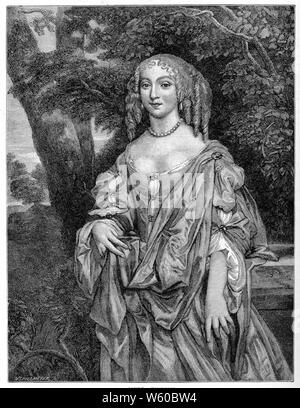 Eleanor Gwyn (1650-1687), c1822. Dopo Sir Peter Lely (1618-1680). Nell Gwyn, fu una prolifica figura celebrativa del periodo della Restaurazione. Divenne più conosciuta per essere una padrona di Re Carlo II d'Inghilterra e Scozia. Foto Stock
