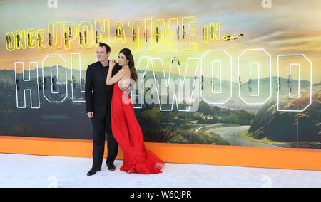 Quentin Tarantino e Daniela Pick, una volta...in Hollywood - UK Premiere, Leicester Square, Londra, UK, 30 luglio 2019, Foto di Richard Goldsc Foto Stock