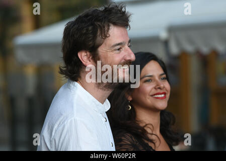 Madrid, Spagna. Il 30 luglio, 2019. Attore spagnolo Gorka Otxoa arriva al Teatro Real di Madrid per un concerto di Flamenco il cantante José Mercé. Credito: Jorge Sanz/Pacific Press/Alamy Live News Foto Stock
