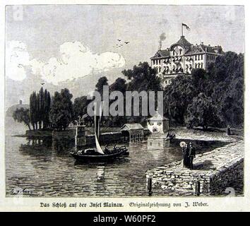 Das Schloss auf der Insel Mainau von Weber. Foto Stock