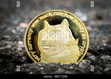 DOGE Dogecoin cryptocurrency mezzi di pagamento nel settore finanziario Foto Stock
