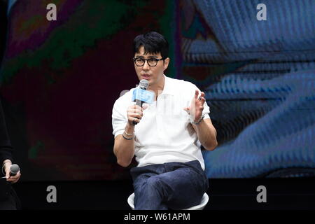 Corea del Sud attore Cha Seung-won assiste una ventola evento riunione in Taipei, Taiwan, 14 ottobre 2018. Foto Stock