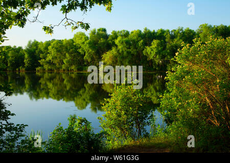 Hannover lungo stagno Stagno di Hannover sentiero lineare, Dossin Beach Park, Meriden, Connecticut Foto Stock