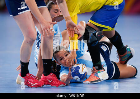 Lima, Perù. Il 30 luglio, 2019. Il Brasile per PanAmericano Lima 2019 donna oro pallamano corrispondono. Credito: Marcelo Machado de Melo/FotoArena/Alamy Live News Foto Stock