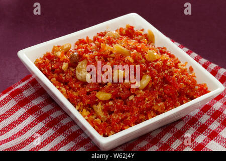 Gajar ka halwa in bowl Stock Photo