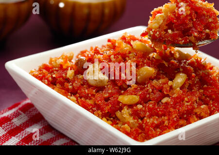 Gajar ka halwa in bowl Stock Photo