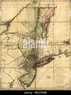 La guerra rivoluzionaria americana era mappe 1750-1786 106 una mappa della provincia di New York reduc'd dal grande disegno di quella provincia compilato da correnti di ricostruzione e riparazione Foto Stock