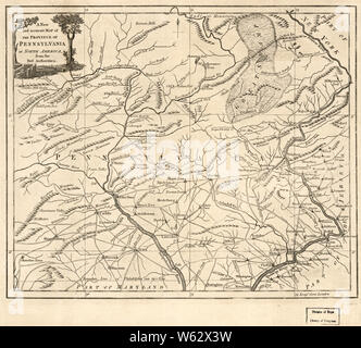 La guerra rivoluzionaria americana era mappe 1750-1786 150 una nuova e accurata mappa della provincia di Pennsylvania in nord America dalla autorità meglio ricostruire e riparare Foto Stock