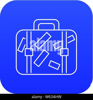 Valigetta da viaggio icona vettore blu Illustrazione Vettoriale